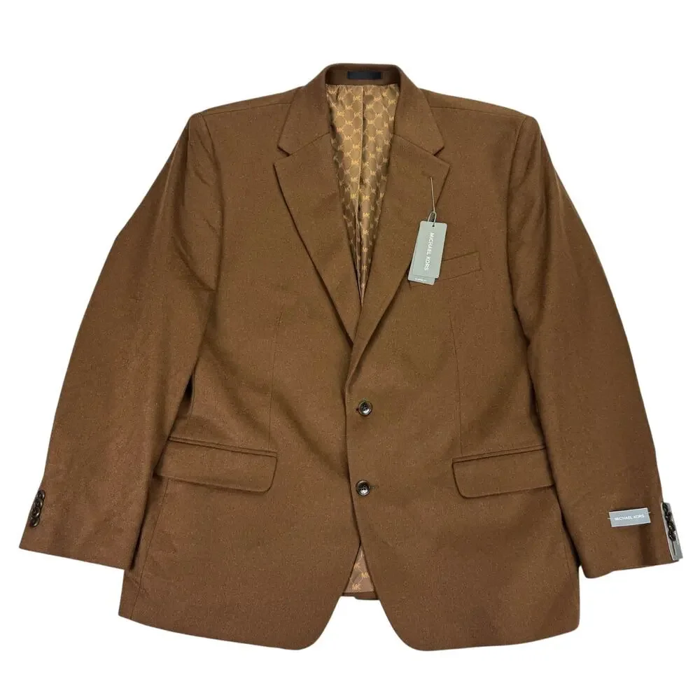 Michael Kors Mens Kipp Wool Cashmere Luxury Classic Fit Sport Coat Vicuna 48R